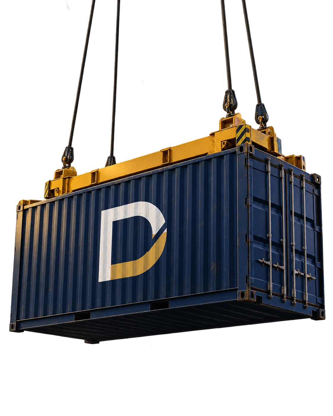 Derui shipping container lifted by a crane